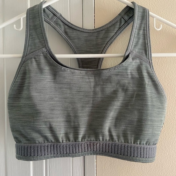 Nike Swoosh Sports Bra Women's Small‎ Gray Green Dri-Fit bra Small - Picture 4 of 6